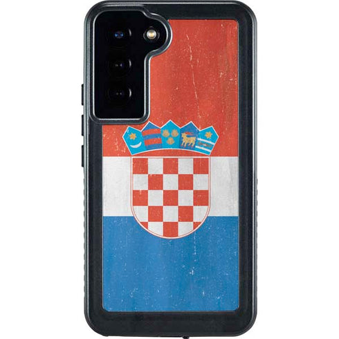 Croatia Flag Distressed Galaxy S24 Plus Waterproof Case